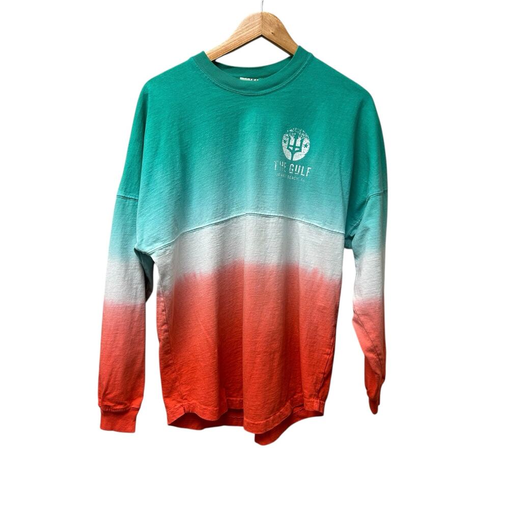 Spirit The Gulf Orange Beach Shirt S Oversized Tie Dye Logo Tee Alabama Souvenir